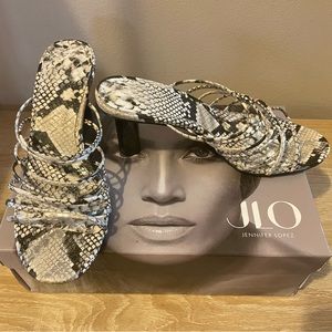 JLO Radinka Faux Snakeskin Sandals